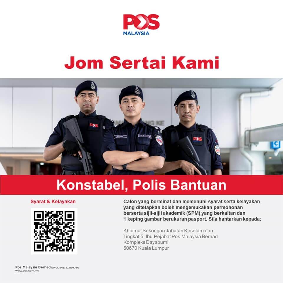 iklan jawatan polis bantuan pos malaysia